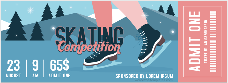 Skating Competition Ticket Template