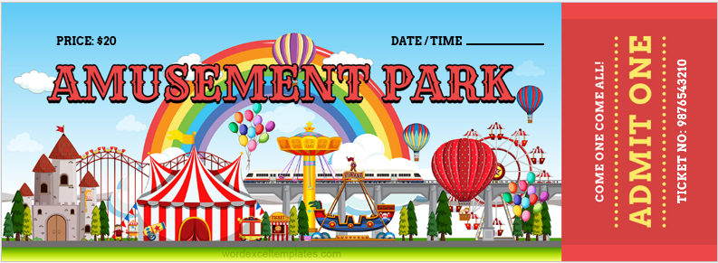 Amusement Park Ticket Template