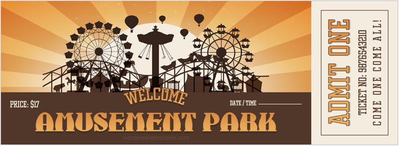 Amusement Park Ticket Template