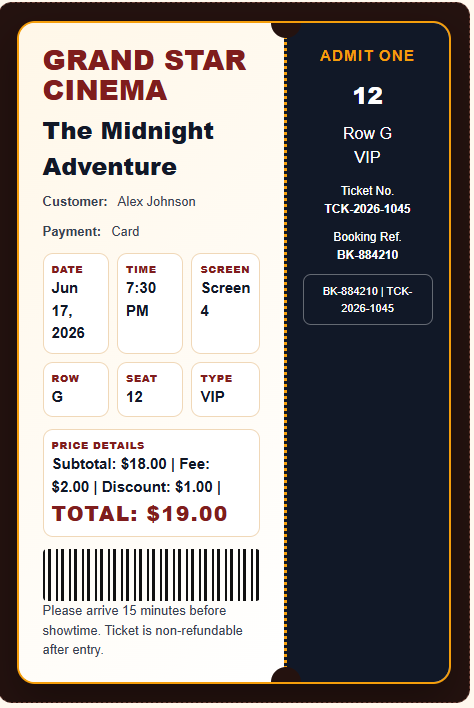 Cinema Ticket Template