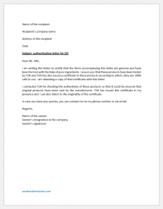Authentication Letter Format with Sample | Word & Excel Templates