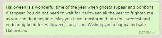 Halloween message for boyfriend