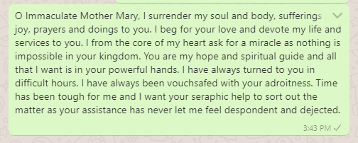 Prayer to Mother Mary for Miracle