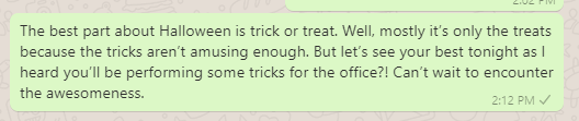Trick or treat messages for Halloween