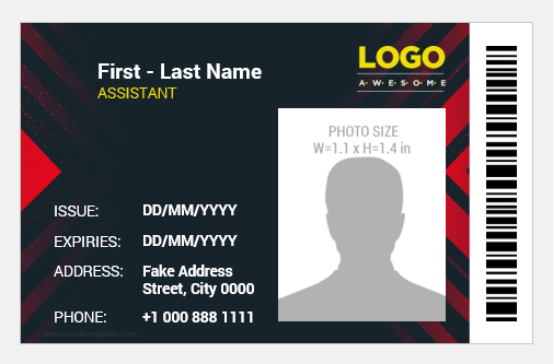 Employee photo ID badge template