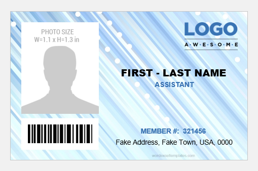 Employee photo ID badge template