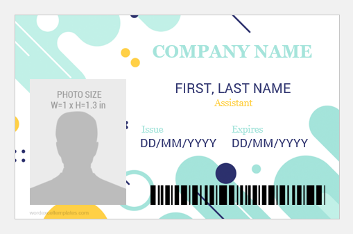 Employee photo ID badge template