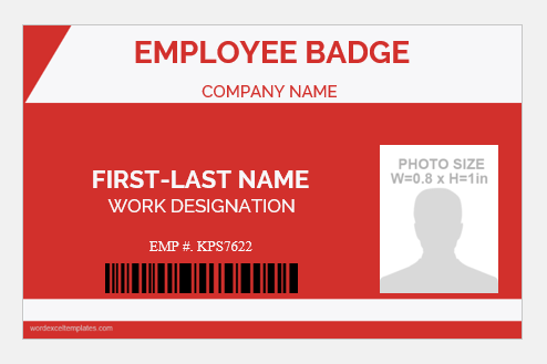 Photo id badge template