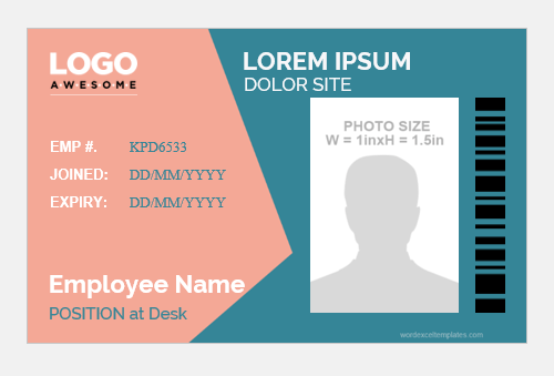 Photo id badge template