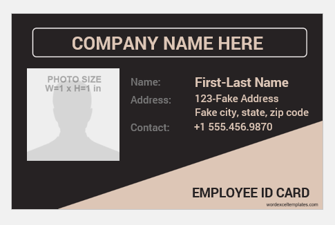 Photo id badge template