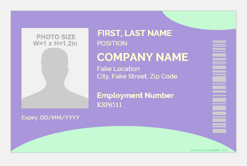 Photo id badge template