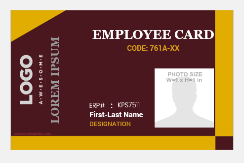 Photo id badge template