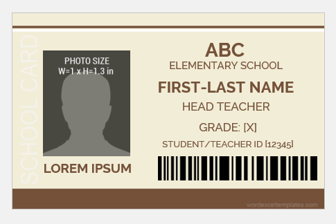 School ID badge template