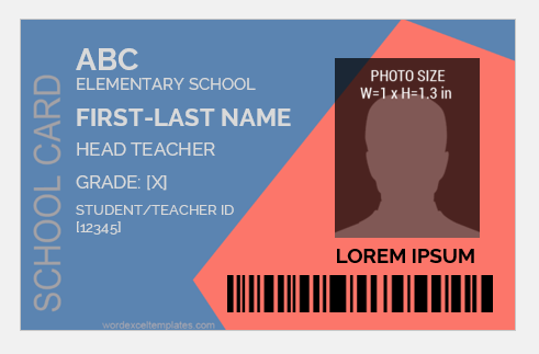 5 Editable School ID Badge Templates For Teachers students