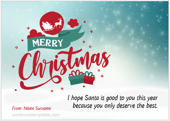 Christmas wish card template