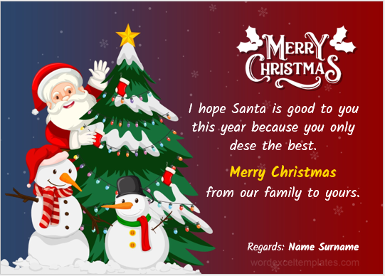 Christmas wish card template