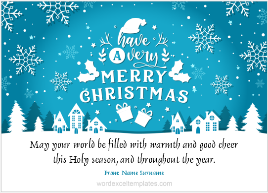 Christmas wish card template