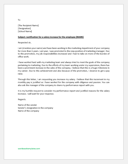  Application For Salary Increment Sample Letter Application For 