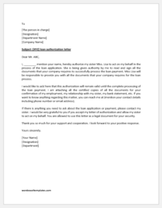 Loan Authorization Letter Templates | Word & Excel Templates