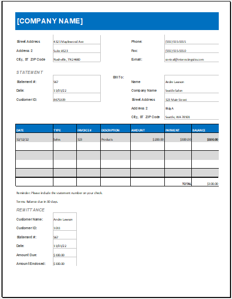 Cash memo worksheet template for Excel