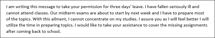 Absent Message for School