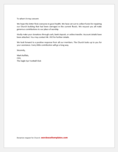 Tithe Request Letter Donation Request Letters for Various Situations | Download