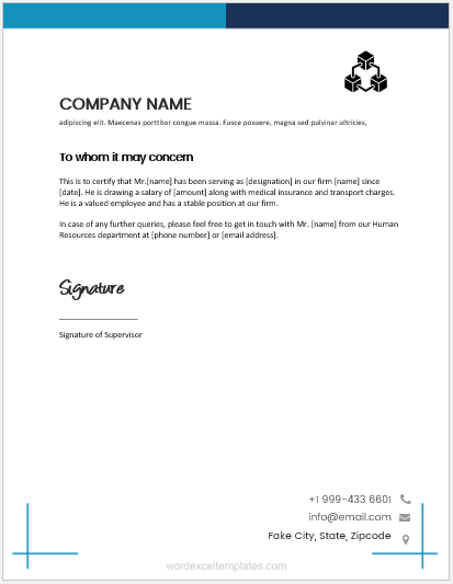 Employment certificate template