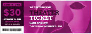 Theater ticket template