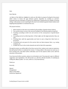 Funding Request Proposal Letter by NGO