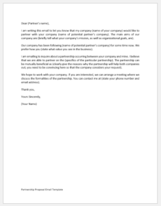 Partnership Proposal Email Template