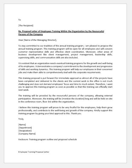 Employee Training Proposal Letter