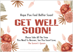 Get well soon card template