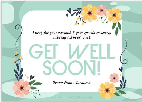 Get well soon card template