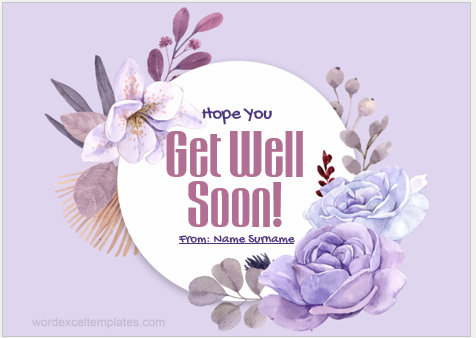 Get well soon card template