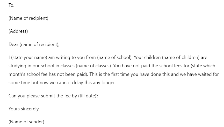 Last notice to pay school fee