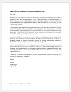 Motivation Letter for Professional Attitude