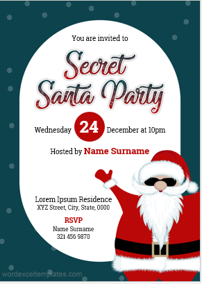 Secret Santa party invitation card