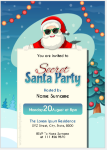 Secret Santa party invitation card