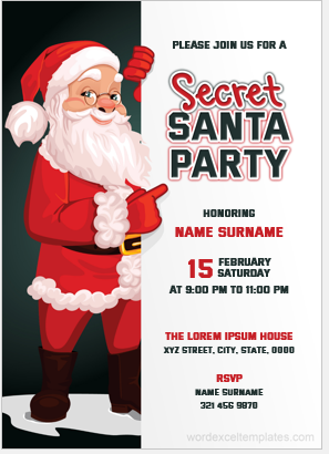Secret Santa party invitation card