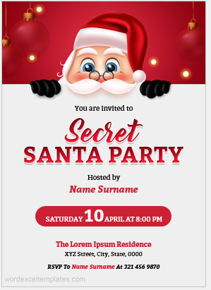 Secret Santa party invitation card