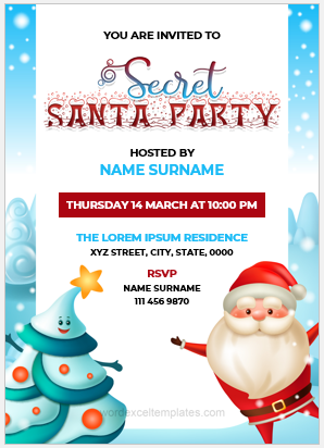 Secret Santa party invitation card