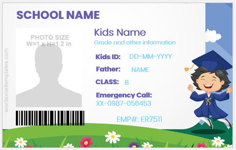 Kids School ID Badge Templates Download Edit Print
