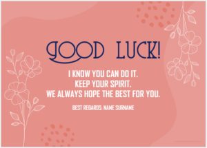 Good luck card template