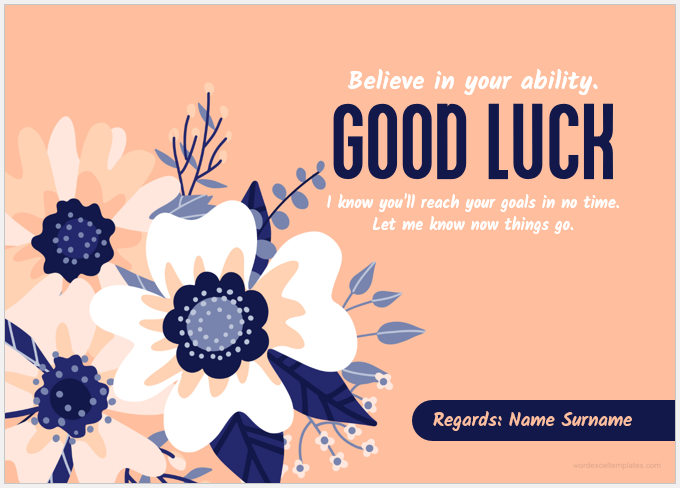 Good luck card template