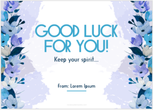 Good luck card template