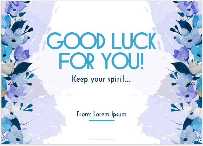 Good luck card template