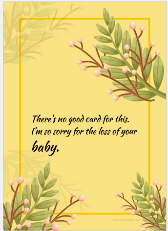 Sympathy card template