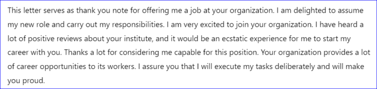 Thank you letter to boss for employment confirmation
