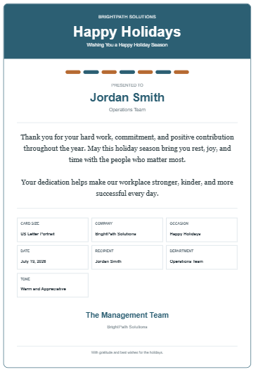 Happy Holiday Card Generator
