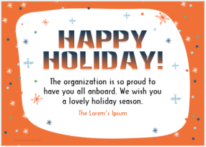 Happy holiday card for employee